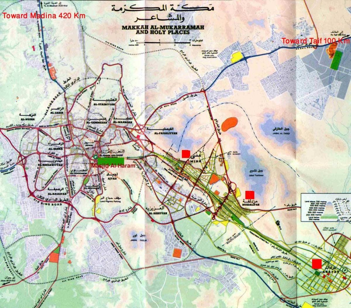 Մեքքա մզկիթ Ալ-հարամ Շարիֆ քարտեզի վրա