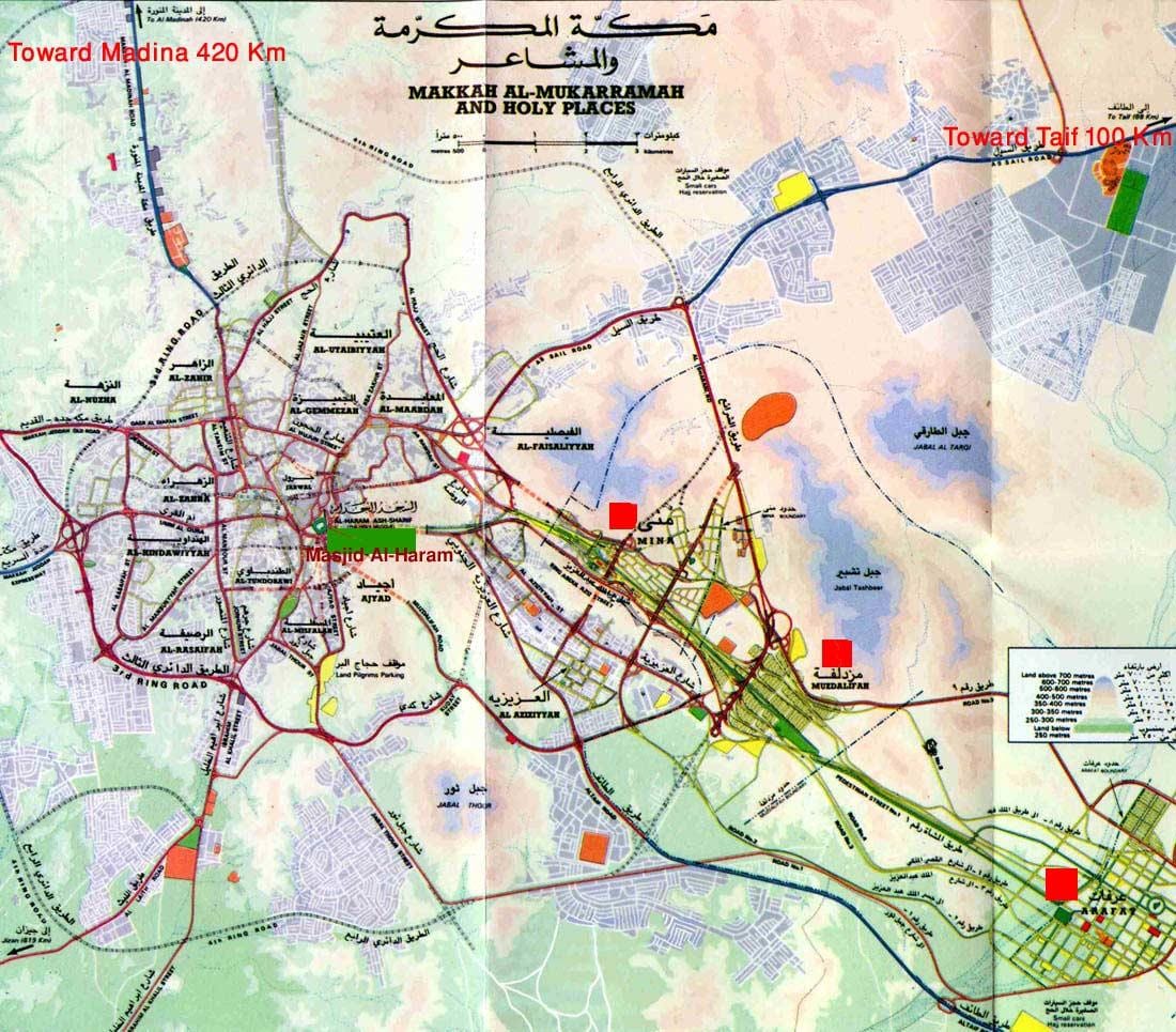 Մեքքա մզկիթ Ալ-հարամ Շարիֆ քարտեզի վրա