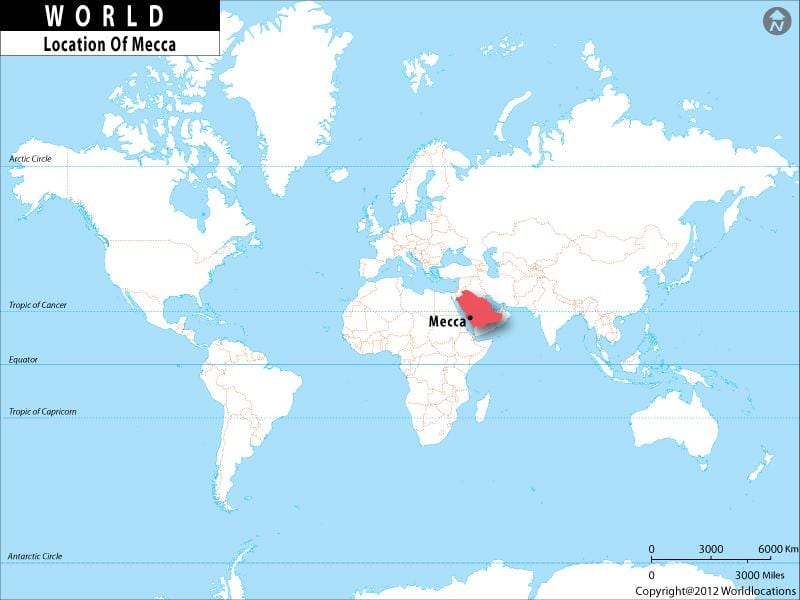 Մեքքա աշխարհի քարտեզի վրա