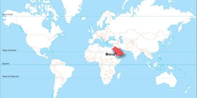 Մեքքա աշխարհի քարտեզի վրա